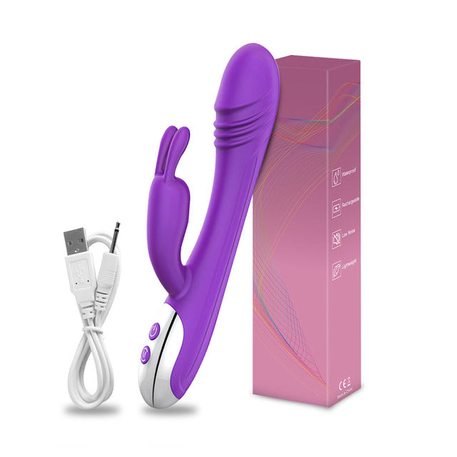 Rabbit Heating Dildo Vibrator Powerful G Spot Vibrating Sex Toys Goods