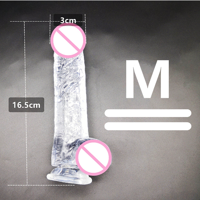 5-9 Inch Realistic Clear Dildo Multiple Size Penis with Suction Cup