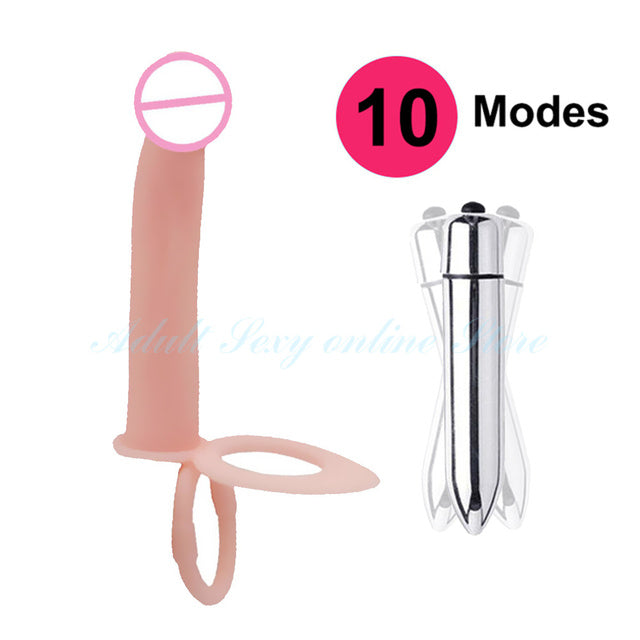 Double Penetration Anal Plug Dildo Butt Vibrator StrapPenis Vagina