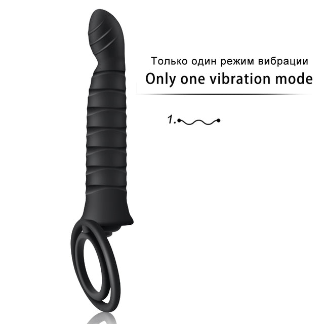 Double Penetration Dildo 10 mode Vibrator Strap On Penis Vagina Plug