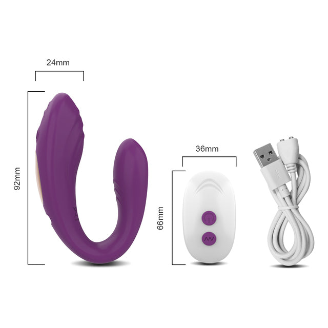 Erotic Wireless Remote Control Clitoris Vibrator U Shape Dildo G Spot
