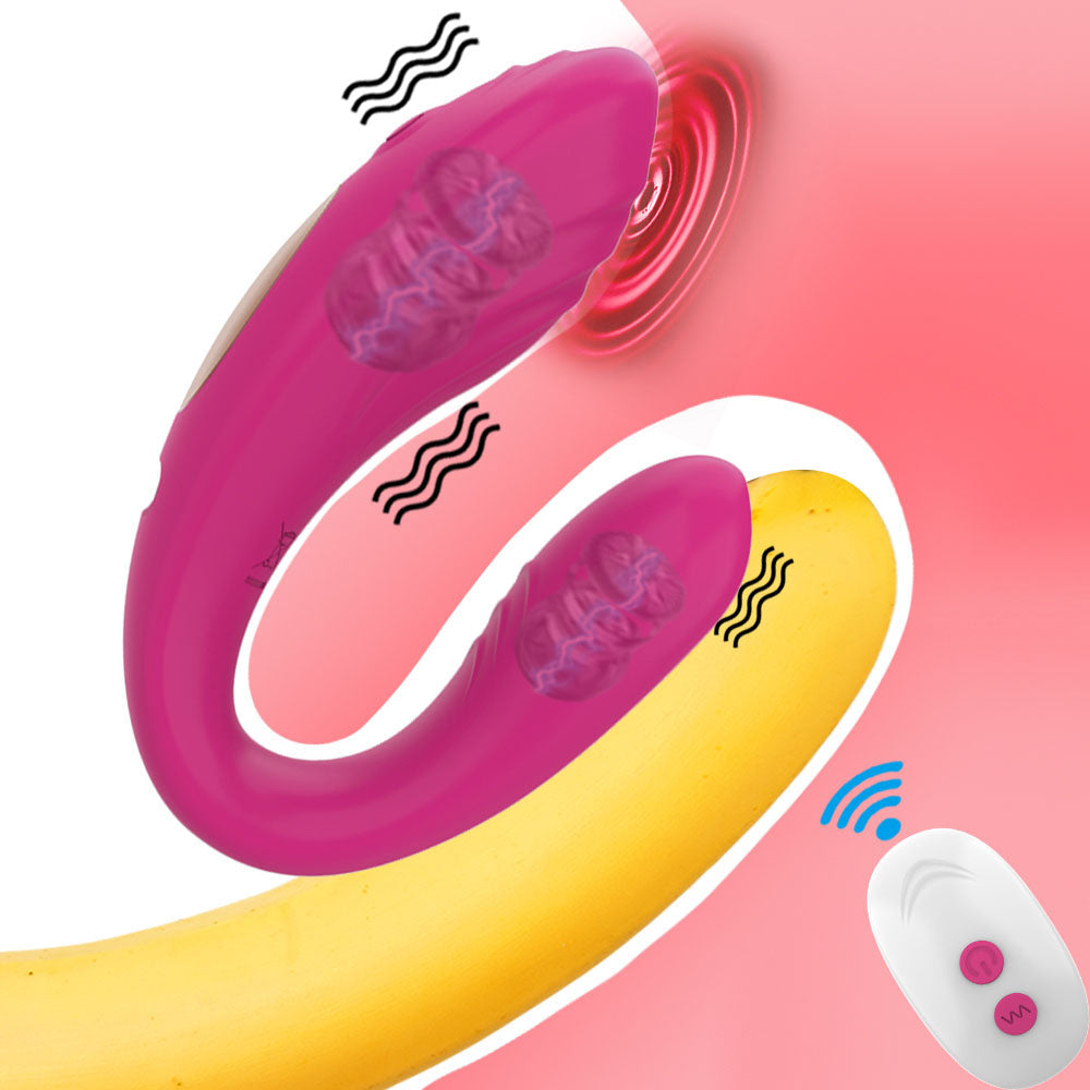 Erotic Wireless Remote Control Clitoris Vibrator U Shape Dildo G Spot
