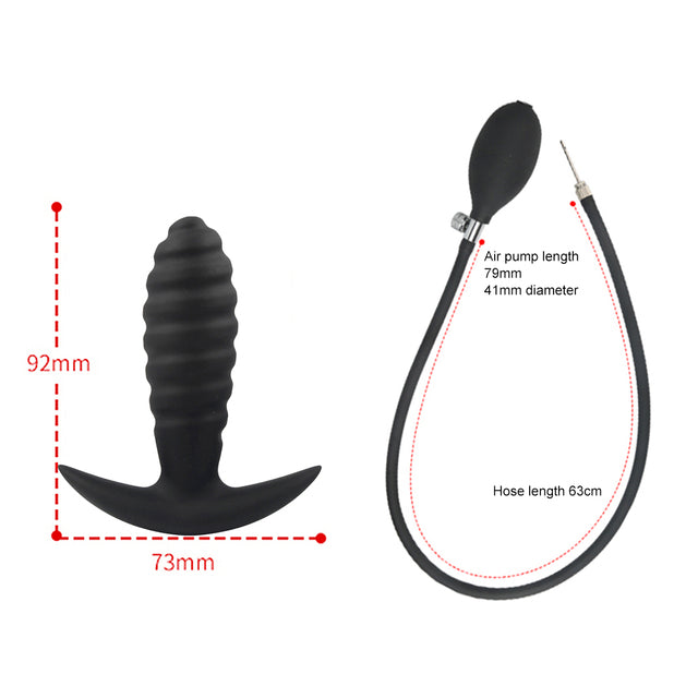 Flower Bud Inflated Anal Plug Separate Pump Expandable Butt Plug