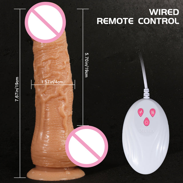 Remote Control Telescopic Rotation Realistic Dildo Vibrator Big Penis