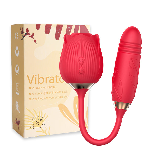 Rose Dildo Thrusting Vibrator Nipple Sucker Oral Licking Tongue