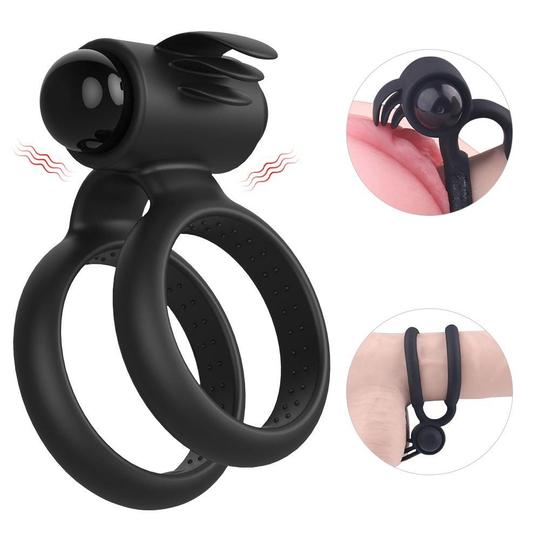 Sex Machine didlo machine ssex machine adult machines For Sale Medical Material Dual Penis Cock Ring With Bullet Vibrator- Orgasm Angel