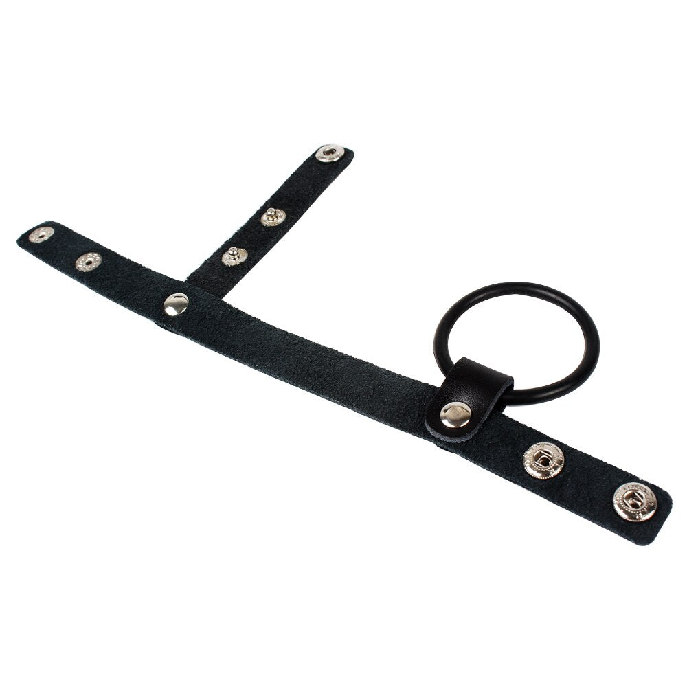 Cock Ring Bondage Leather Silicone  Male Chastity Belt Device