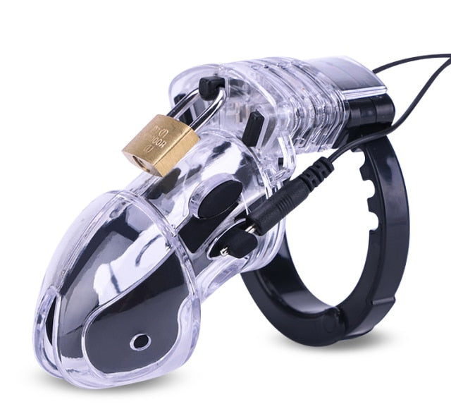 Electro Shock  Male Chastity Cage Ball Stretcher Chastity Belt Sex Toy
