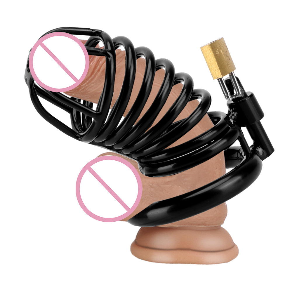 Metal Cage Penis Ring Male Chastity Device Cock Lock