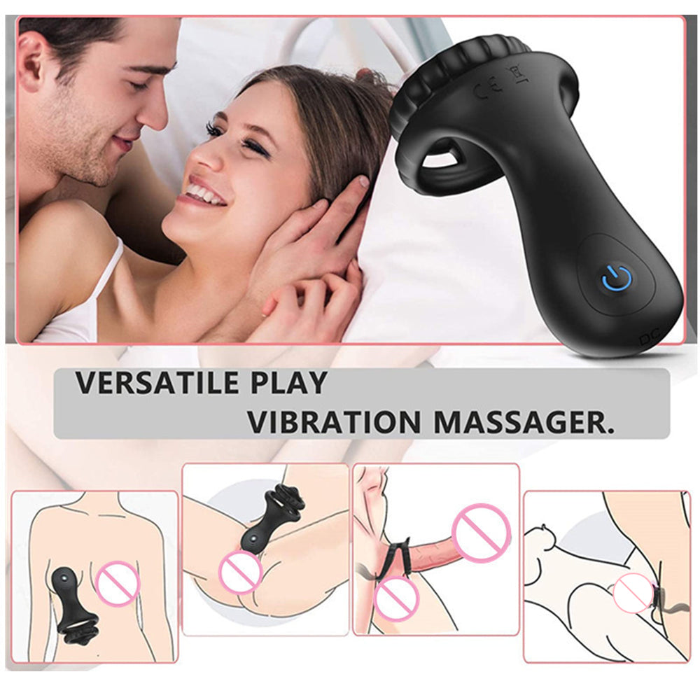 Penis Ring Vibrator for Men Ejaculation Delay Couple Ring Male Chastity Belt