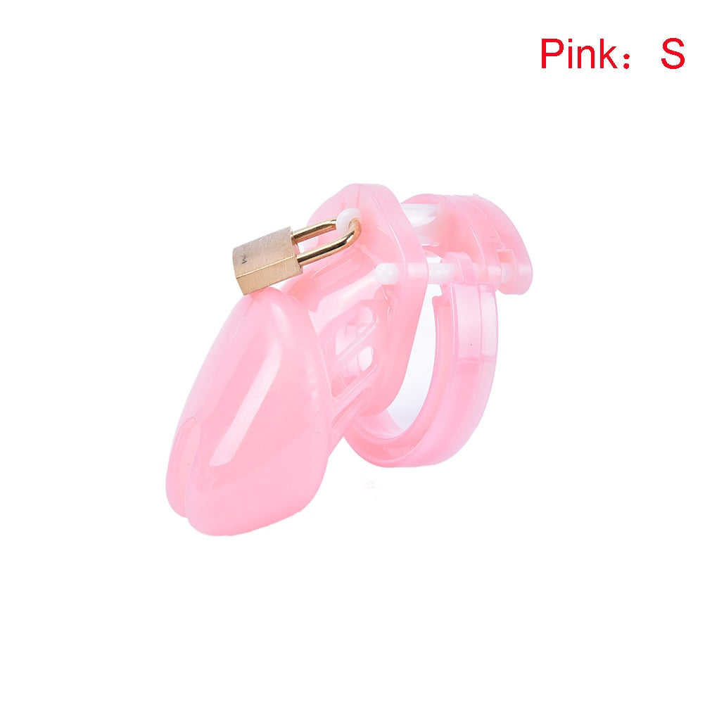 Hot Sale Pink Male Chastity Device With 2 Sizes Penis Ring